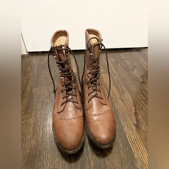 Vintage Justin’s leather lace-up boots size 8 women - Picture 11 of 11